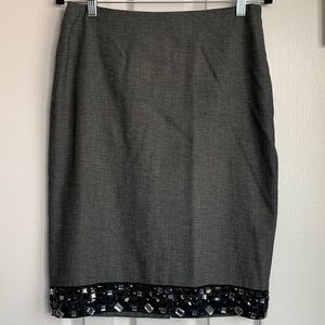 Black/Charcoal Skirt with Embellished Hem Detail
